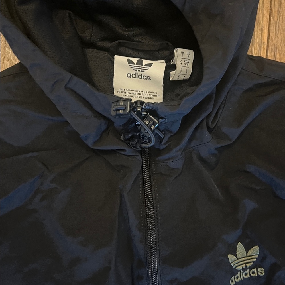 Adidas Men's Black Windbreaker with Camouflage Sleeves - Picture 2 of 3